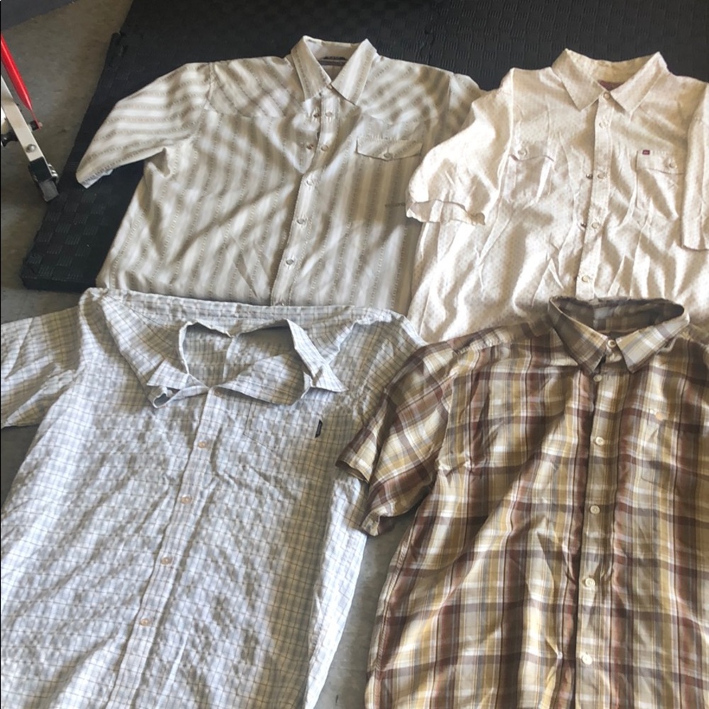 4 summer time surf casual  button down shirts $40